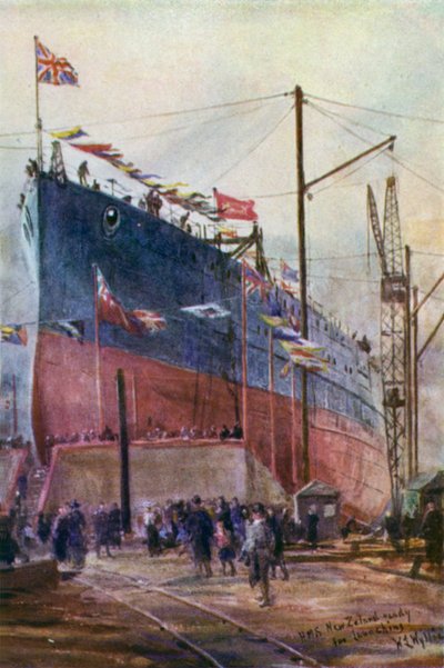 स्टॉक पर लड़ाई क्रूजर "न्यूजीलैंड", 1912 द्वारा विलियम लियोनेल वायली